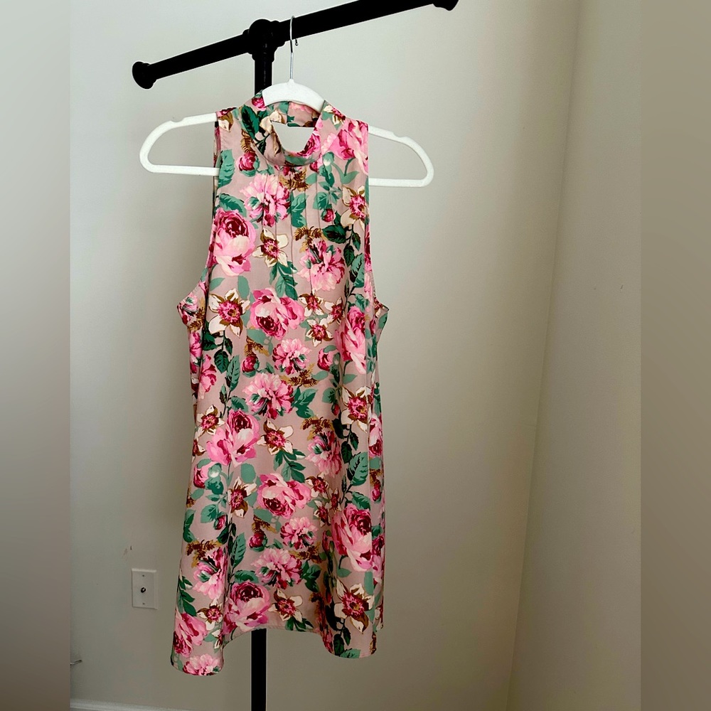 Free People Floral Mini Halter Dress M